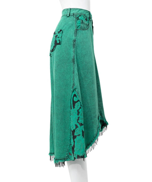 Lace Blocking Skirt